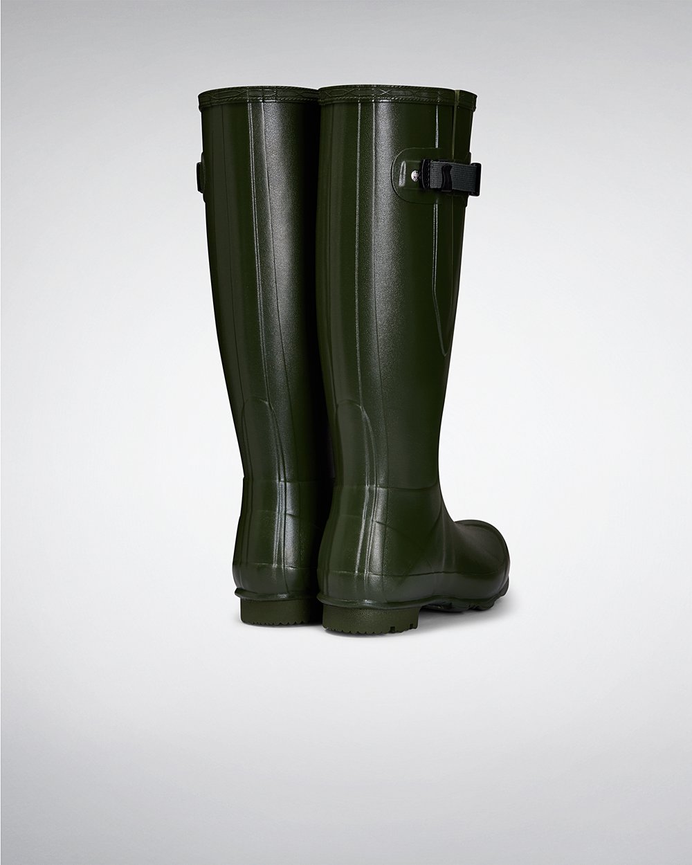 Hunter Norris Field Side Adjustable Tall Rain Boots - Sale Clearance Womens Green - EIBQPY435